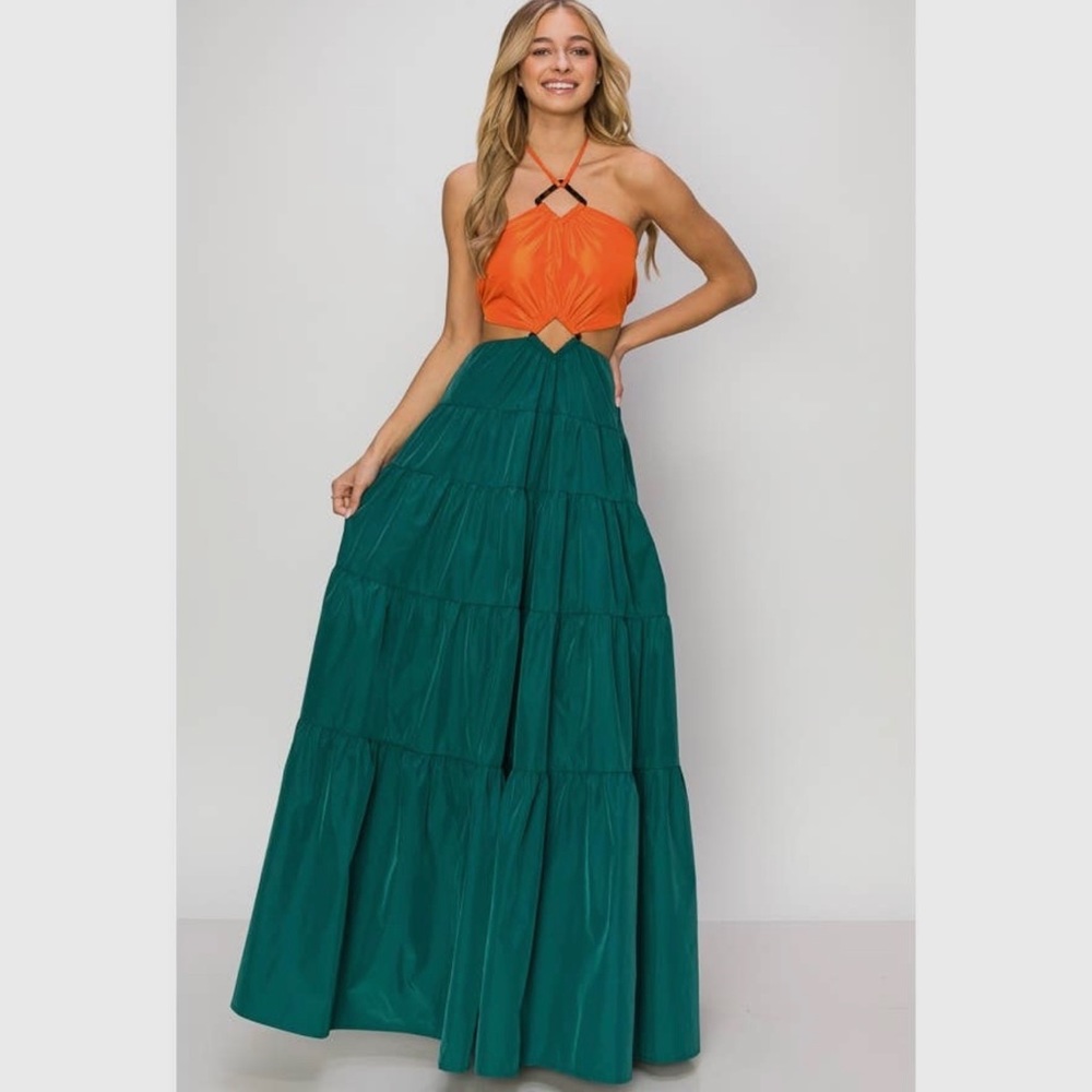 INA Women’s Taffeta Cut Out Maxi Dress - Picture 5 of 10